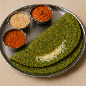 Cheese Palak Millet Dosa