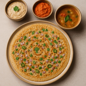 Onion Chilli Millet Dosa