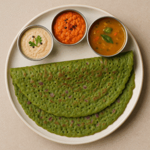 Palak Onion Millet Dosa