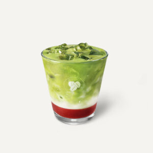 Strawberry Coconut Matcha Iced Latte